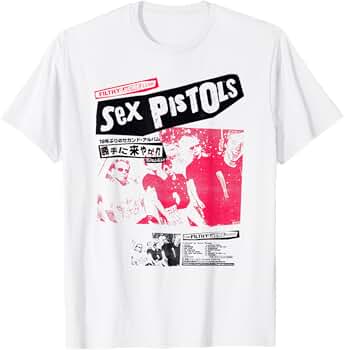 Amazon.com: Sex Pistols Official Classic Japan Tour Pink Photo T